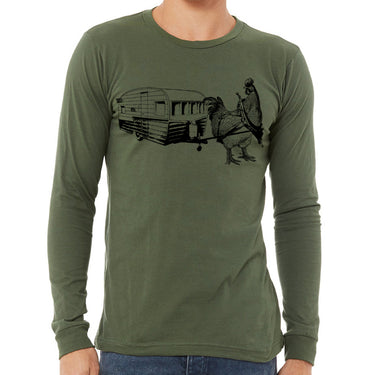 chicken pulling a trailer t-shirt design for men